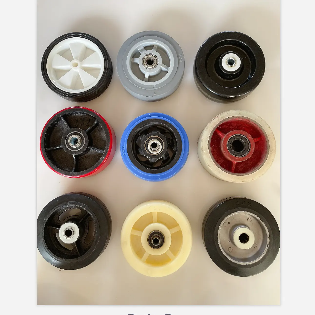 Any size  color  solid plastic rubber wheel