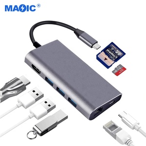 Software hardware per Computer da tipo C a 4k HDMI USB 3.0 scheda SD/TF adattatore Hub di rete Gigabit Hub USB C 8 in 1 - Product Image 1
