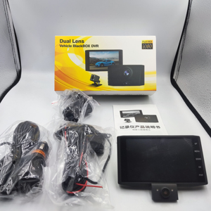 Grabadora de conducción de vehículos de 3 canales, pantalla de 4,0 pulgadas, detección de movimiento, vista trasera Hd, cámara de salpicadero de 1080p, cámara de salpicadero de 3 lentes, DVR para coche