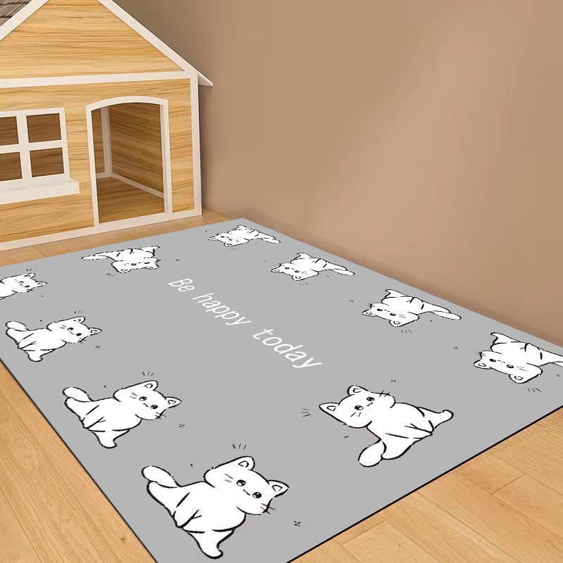 White cat - gray background