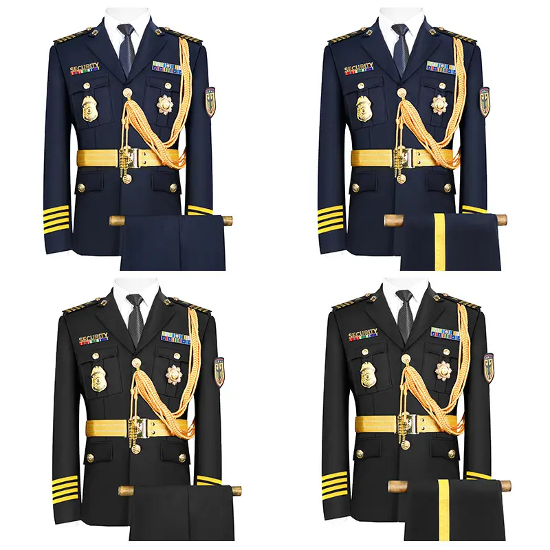 Trajes uniformes de Ceremonia de guardia de seguridad hechos a medida de venta caliente