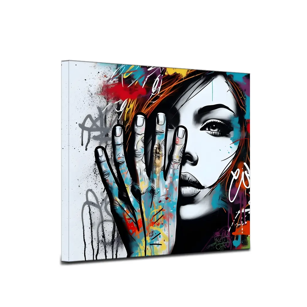 New Graffiti Street Wall Art Modern Women Portrait Canvas Abstrata Pintura A Óleo Em Impressões Para Sala De Estar