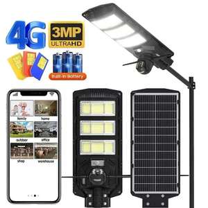 Led tất cả trong một 100W 300W 1000W an ninh tích hợp đèn giám sát ngoài trời ai <span class=keywords><strong>Camera</strong></span> 4G 5g CCTV năng lượng mặt trời ánh sáng đường phố với máy ảnh - Product Image 1