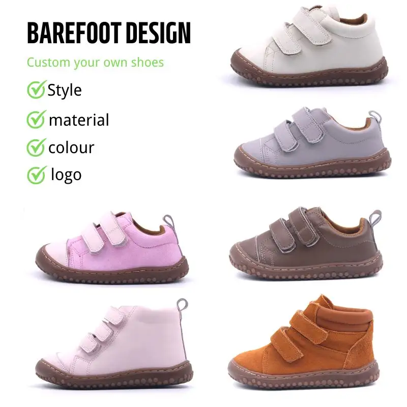 Wholesale zapato zapatillas wide toe box boys girls minimalist zero drop sole kids running children sports barefoot shoe