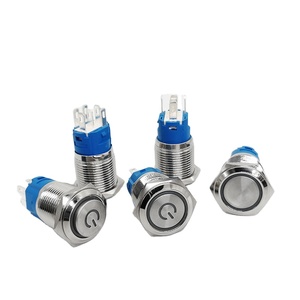 Abei 16 millimetri doppio colore 12V 110V moto con la luce del led interruttore di pulsante impermeabile di spinta in metallo interruttore - Product Image 1