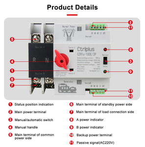 Atsシステムのための発電機のためのCZH1s-100E自動転送スイッチ (ATS) - Product Image 2