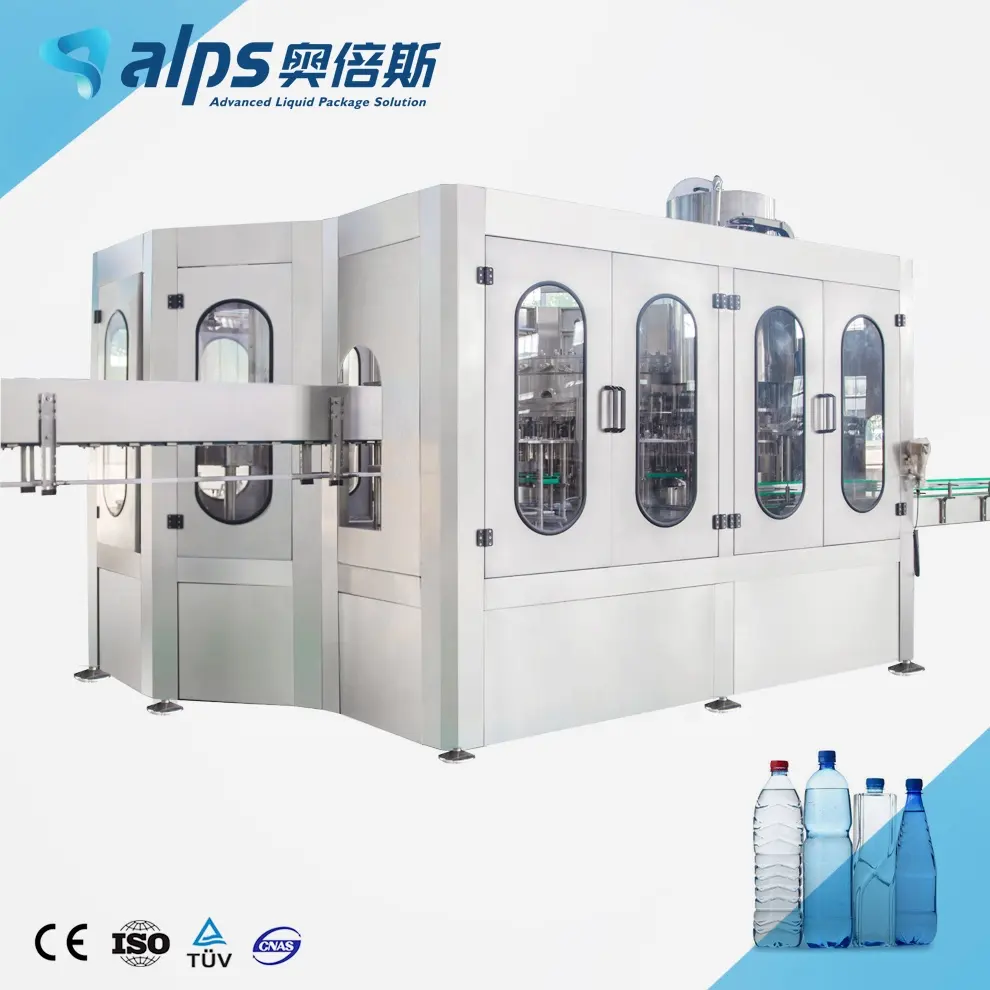 Fully Automatic Water Bottling Plant Bottle Cap Making 500bph 5l 10l Linear Filling Machine