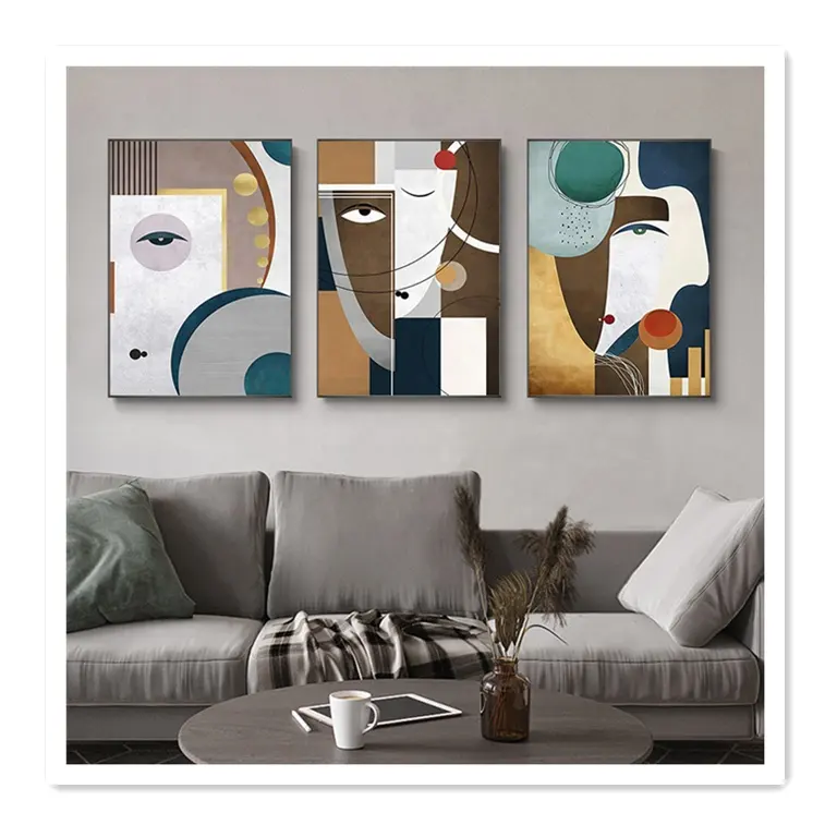 ArtUnion-obra de arte de Picasso para decoración del hogar, figura abstracta y pinturas de retrato, lienzo impreso con Marco, servicio de una parada
