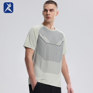 Người Đàn Ông Của Phòng Tập Thể Dục Tập Thể Dục Thể Thao Hàng Đầu Tùy Chỉnh In Thoáng Khí T-Shirt Bán Buôn Dệt Kim Vải Lụa Màn Hình In Ấn - Product Image 2