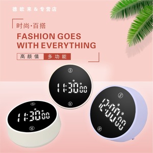 Round Touch <strong>LED</strong> Kitchen Countdown Alarm Clock Positive/Battery Powered Electronic <strong>Timer</strong> with Rotation Button for Baking Cooking - Product Image 2