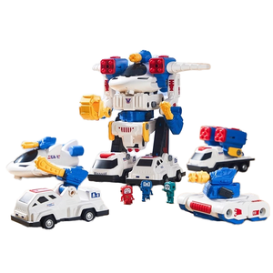 子供の5つの1つの変形ロボット車のおもちゃ磁気コンビネーションスプライシングメカプラスチック1:32スケール男の子の楽しみのために - Product Image 6