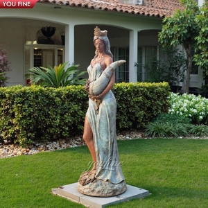 Youfine Ngân Hàng Xây Dựng Kiến Trúc Trang Trí Lối Vào Trang Trí Nội Thất Cuộc Sống Kích Thước La Mã Đúc Đồng Nữ Thần Fortuna Điêu Khắc Với Cornucopia - Product Image 3