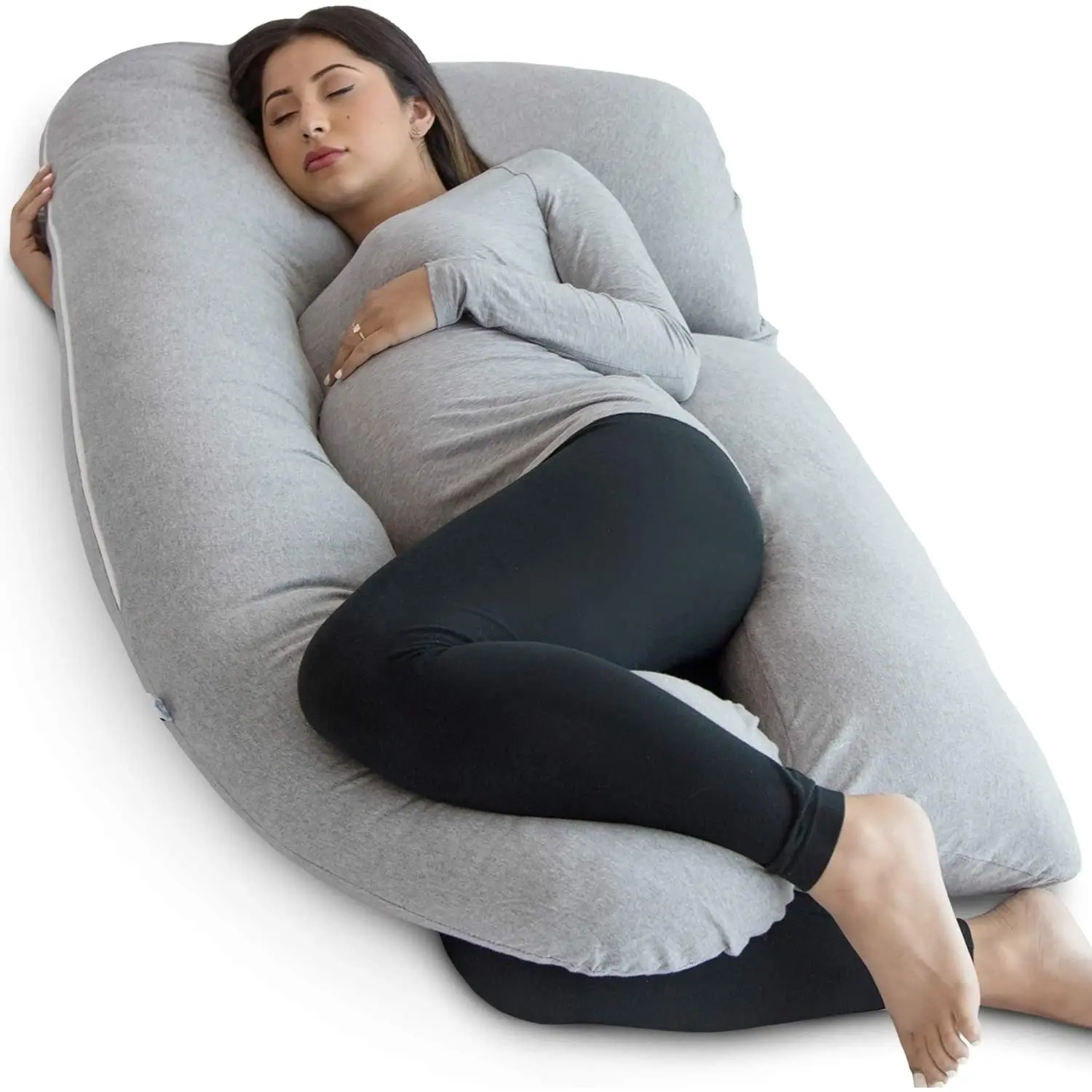 Cuscino per tutto il corpo a forma di U grigio per le donne incinte cuscini per la gravidanza per dormire cuscino per la gravidanza
