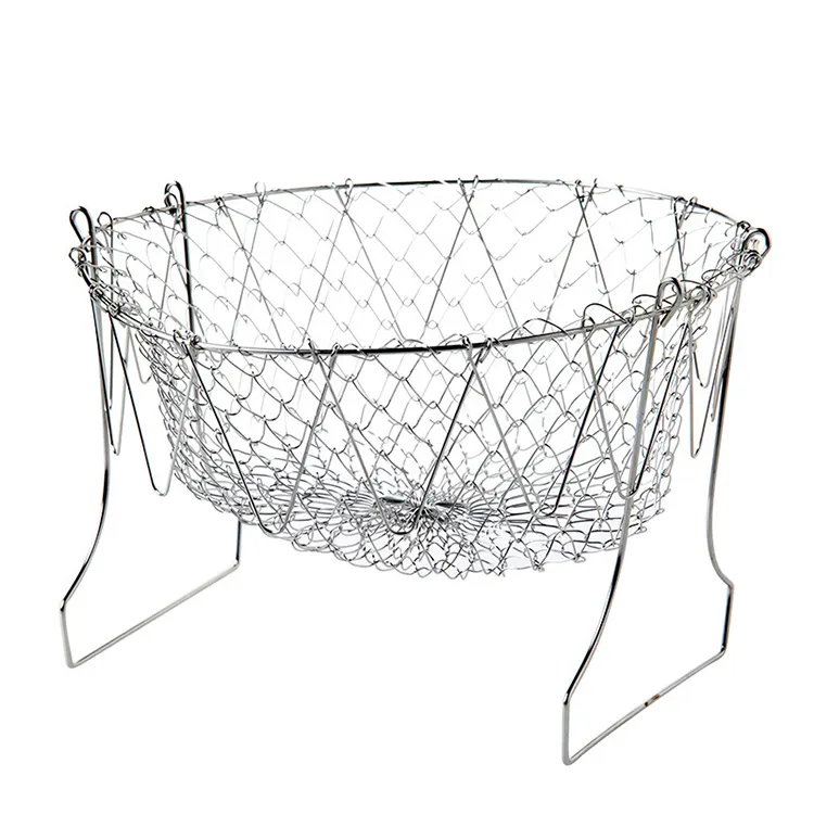 Cesta plegable de acero inoxidable para freír frutas y verduras, Tenpura, gran oferta de fábrica