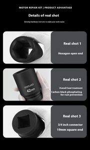 Khai Thác 3/4 inch nhiệm vụ nặng nề không khí pháo tay áo 12pcs sâu tác động ổ cắm cờ lê thiết lập tự động sửa chữa dụng cụ cầm tay - Product Image 3