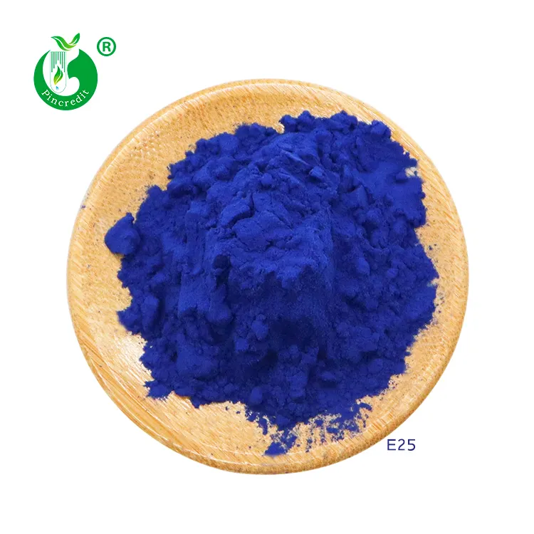 Extrait de cochon E25 E18 de couleur bleue, Pigment bleu de boulangerie, phycocyinin, poudre