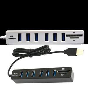 Evrensel Mini USB Hub 3.0 yüksek hızlı USB Splitter 3 Port Hub TF S D kart okuyucu 6 Port 2.0 Hab adaptörü PC aksesuarları için - Product Image 5