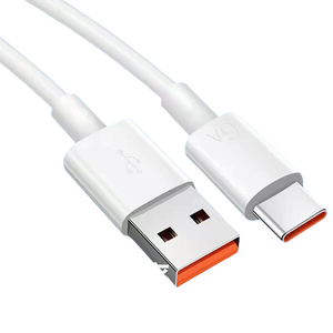 Sıcak satmak beyaz tel USB tip C şarj kablosu cep telefonları için 6A hızlı şarj veri örgü uyumlu kulaklık bilgisayarlar - Product Image 5