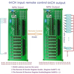 64DI-64DO 12V 24V RS485 Modbus RTU isolare comunicazione interruttore digitale quantità NPN ingresso porta di uscita PLC IO scheda di espansione - Product Image 5