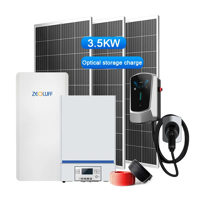High quality 3500w solar ev charger charging station with battery
