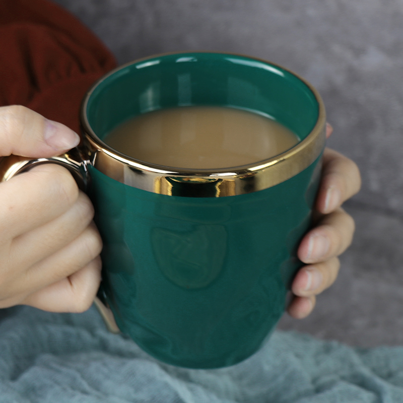 Gold rim watermugs wholesale ceramic coffer tea cup mugs with logo
