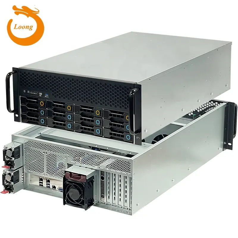 ZhenLoong เคสแร็ค4 GPU,เคส4U 11ช่องเสียบ PCI 12 Bay Hot Swap U.2 NVMe Chassis รองรับ Supermirco X11DRG X12DPG-QT6