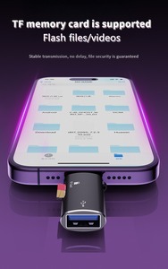 Suitable for iPhone OTG <strong>Card</strong> <strong>Reader</strong> TF <strong>Memory</strong> <strong>Card</strong> Adapter OTG USB Flash Drive New Product