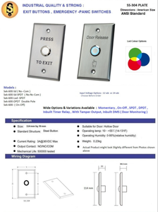 Best Selling Customizable Stainless Steel <strong>Exit</strong> <strong>Button</strong> Biometric Access Control <strong>System</strong> OEM/ODM Supported Door Opening <strong>Push</strong> <strong>Button</strong> - Product Image 3