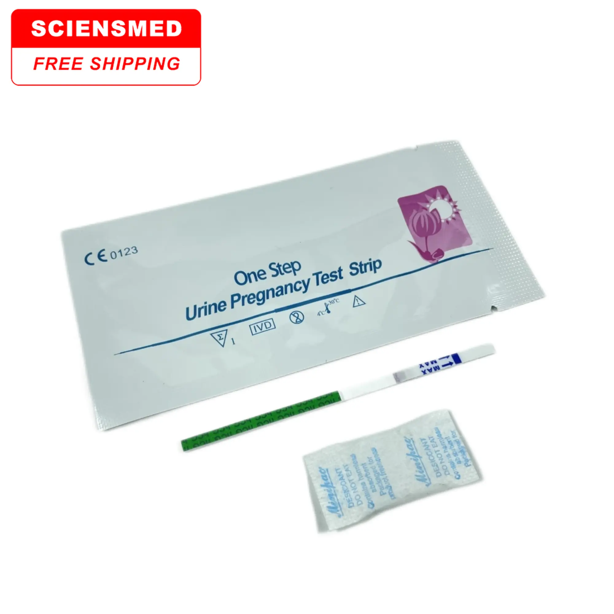 Livraison gratuite One step HCG Bandelette de test de grossesse 2.5mm