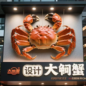 Décoration d'entrée de magasin de fruits de mer réaliste à grande échelle simulée avec sculpture de crabe impérial artisanal en résine - Product Image 3