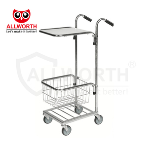 Kurulum olmadan 3 katmanlı çok fonksiyonlu 6 tekerlekli U tekne el arabası alışveriş arabası servis arabası - Product Image 4