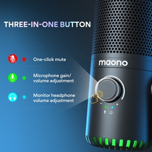 Unterstützung für Maono RGB-Gaming-Mikrofone Programmierung 3-in-1-Mikrofonknopf Desktop USB Typ C Kondensator-Gaming-Mikrofone mit zwei Modellen