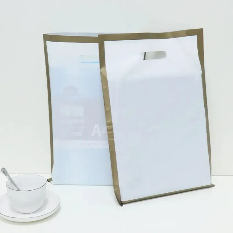 20*30cm Boutique Shopping Gift Bags Plastic Pouches Frosted PE Die Cut Handle Nontransparent Bag