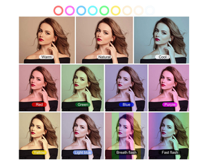 แบบพกพา6 8 10 12 18 20 26นิ้ว LED โทรศัพท์มือถือบลูทูธคลิปบน selfie Live เติมแสง RGB แหวนเติมแสงสำหรับสมาร์ทโฟน - Product Image 3