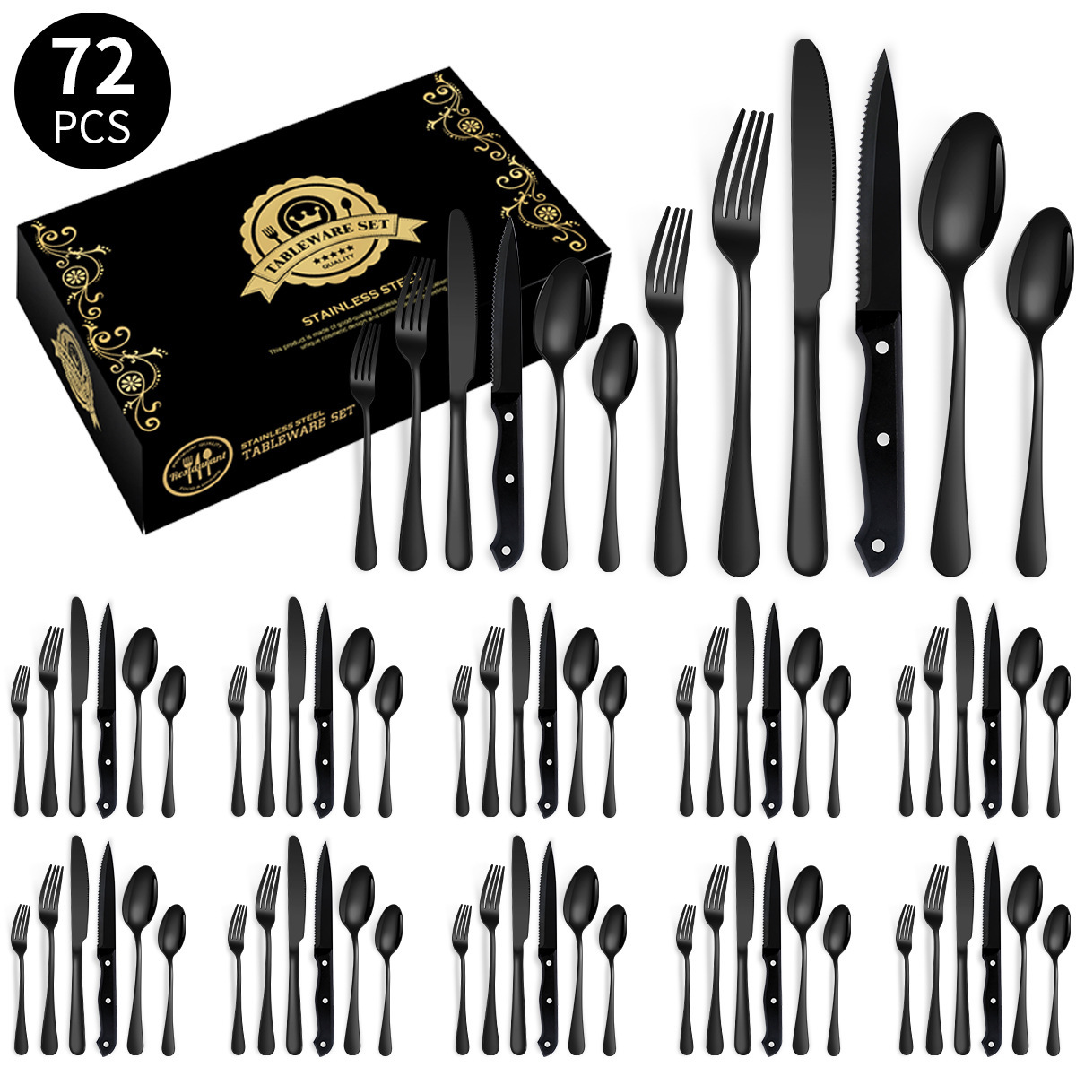 Noir (couteau noir) 12Set