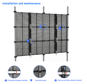 PrivaLED yüksek kaliteli p3.9 _ 7.8 tam renkli yüksek istikrarlı parlaklık şeffaflık led tel örgü elek led şeffaf d - Product Image 4
