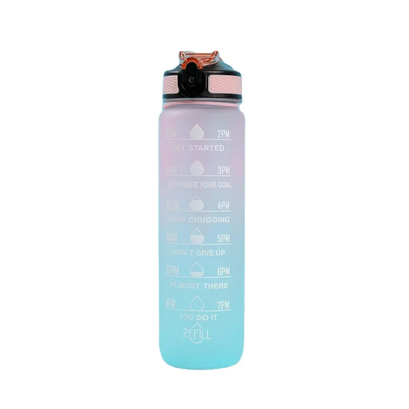 Botella de agua de alta calidad, 1000ml, transparente, para acampar, Tritan, boca ancha, sin bpa, con correa