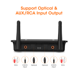 1Mii Bluetooth 5.<strong>2</strong> <strong>Audio</strong> Receiver Transmitter 3 in <strong>1</strong> TX + RX + Bypass Mode 164ft Long Range Low Latency Bluetooth <strong>Adapter</strong> for TV - Product Image 3