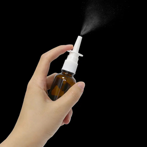5ml 10 ml 15ml 20ml 30ml Botella de vidrio ámbar marrón negro Botella de aceite esencial vacía 10 ml con bomba de pulverización de niebla fina nasal blanca - Product Image 4