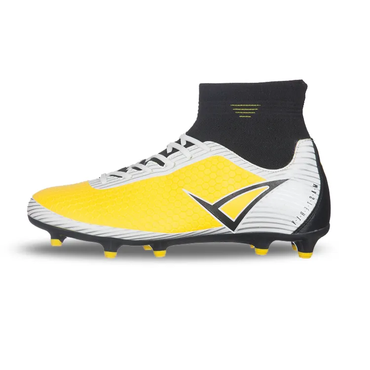 China fornecedor confortável outsole treinamento amarelo personalizado ao ar livre sapatos de futebol botas de futebol