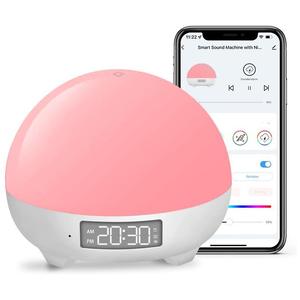 Akıllı beyaz gürültü ses sıcaklık algılama akıllı bebek gece lambası bebek Cry algılama App kontrol uyku rutin kurmak - Product Image 2