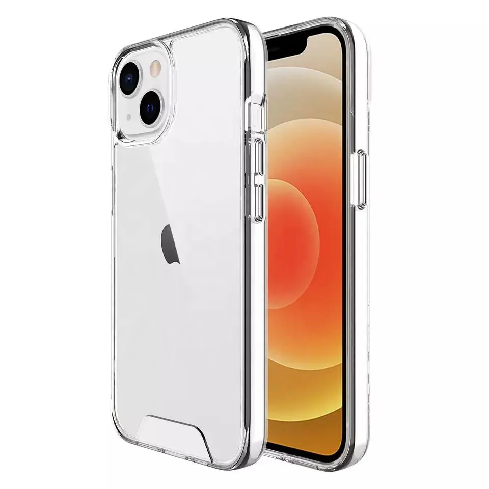 Casing hibrida Apple iPhone 15/15 Pro Max, sarung HP tipis transparan anti syok, penutup belakang PC TPU luar angkasa untuk Samsung