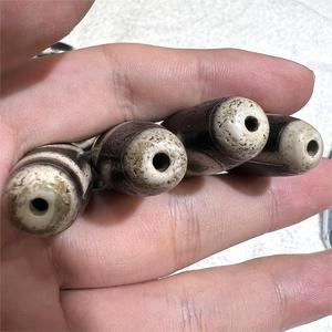 卸売40mmブラックカラーチベット古代神の富古いビーズアンティークチベット瑪瑙ビーズブレスレット作り用