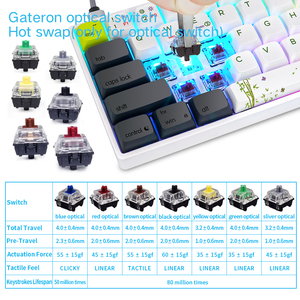 Teclado mecánico personalizado único Kit de Gateron de intercambio en caliente RGB dinámico y 61 teclas personalizables para entusiastas del bricolaje - Product Image 3
