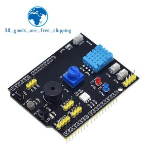 Scheda sensore TZT 9 in 1 scheda di espansione multifunzione DHT11 LM35 temperatura umidità per cicalino ricevitore IR LED Arduino UNO RGB
