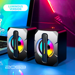 USB con cable RGB para computadora de escritorio, altavoz para computadora portátil, altavoz para el hogar, Mini Subwoofer, altavoz pequeño de escritorio