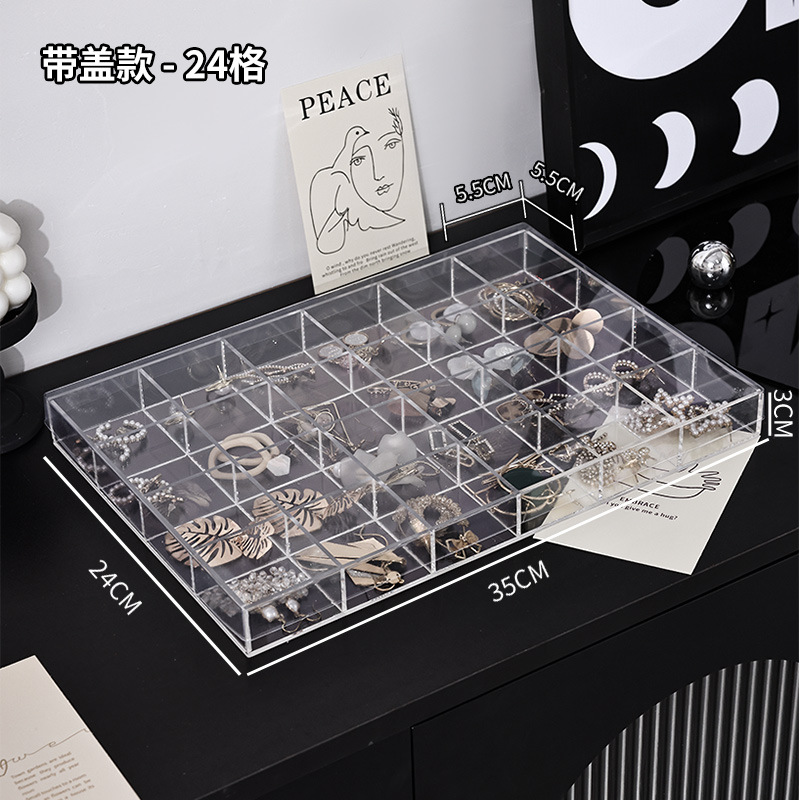 24-compartment transparent tray with lid