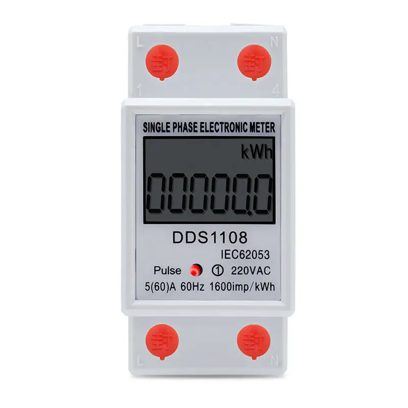 230V AC 50Hz 60A Electric Din Rail LCD Digital Display Medidor de consumo de energia monofásico Medidor de energia Watt Wattmeter kWh