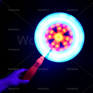 Wholesale <strong>LED</strong> Light-<strong>Up</strong> Windmill Spinner Wand Handheld Flashing Music Toys for Party Halloween &amp; Graduation with Sound Effects - Product Image 1
