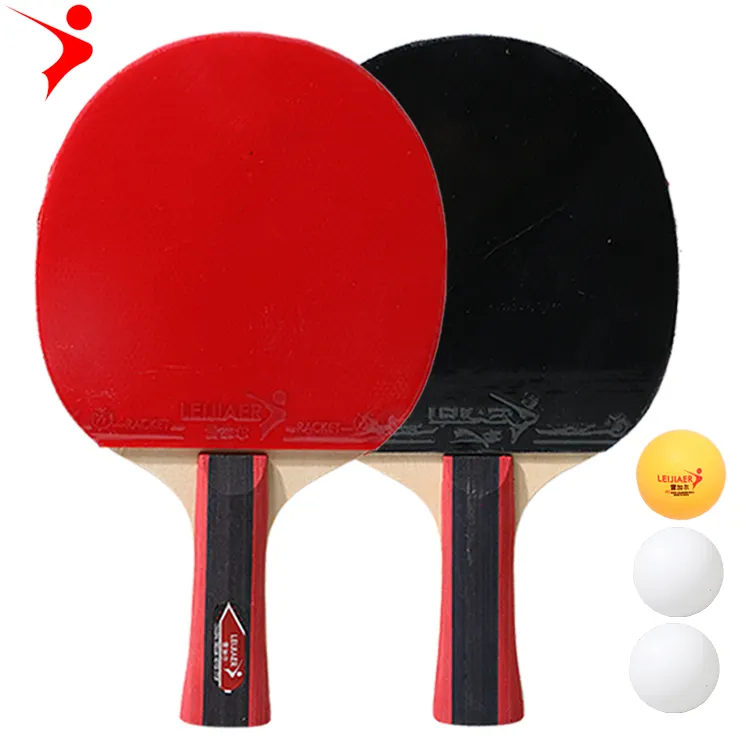 LEIJIAER 1219 spor masa tenisi raketi seti dahil 2 raketi 3 sıçrama topu PVC çanta karşılama gümrük Tischtennisschlager
